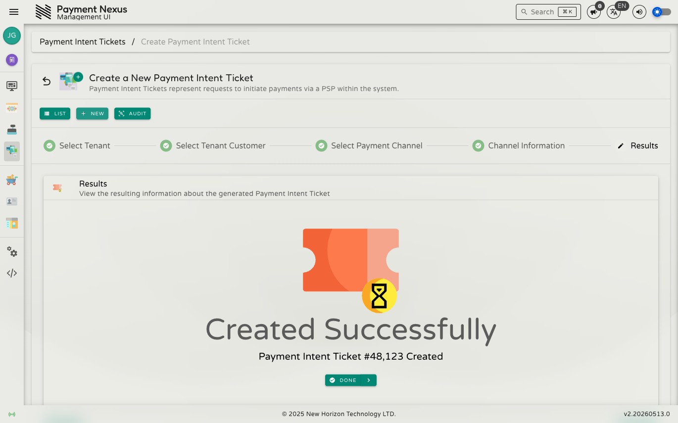 Step 5 showing the creation result with a Done button