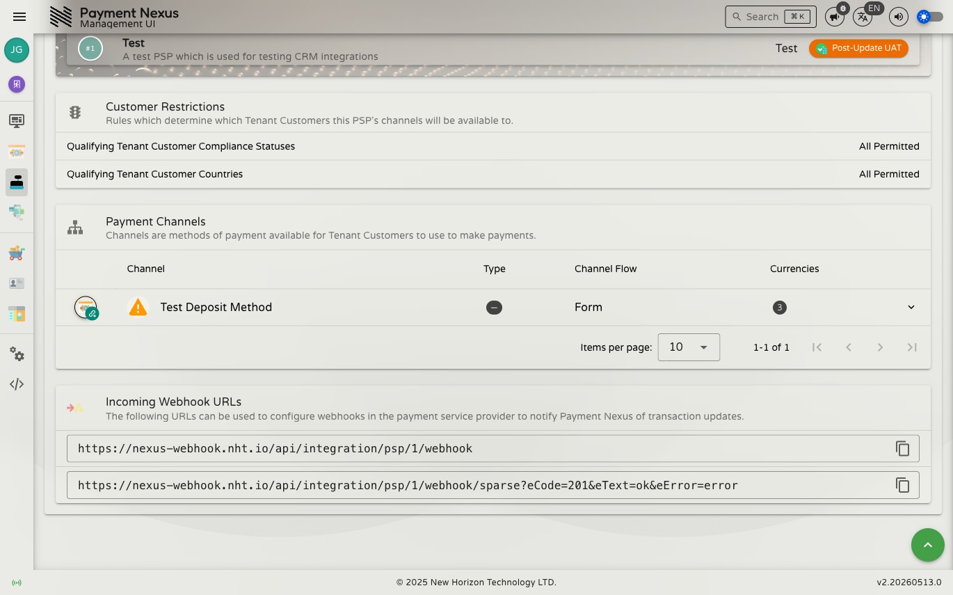 Customer Restrictions table showing Qualifying Tenant Customer Compliance Statuses and Countries, both displaying All Permitted